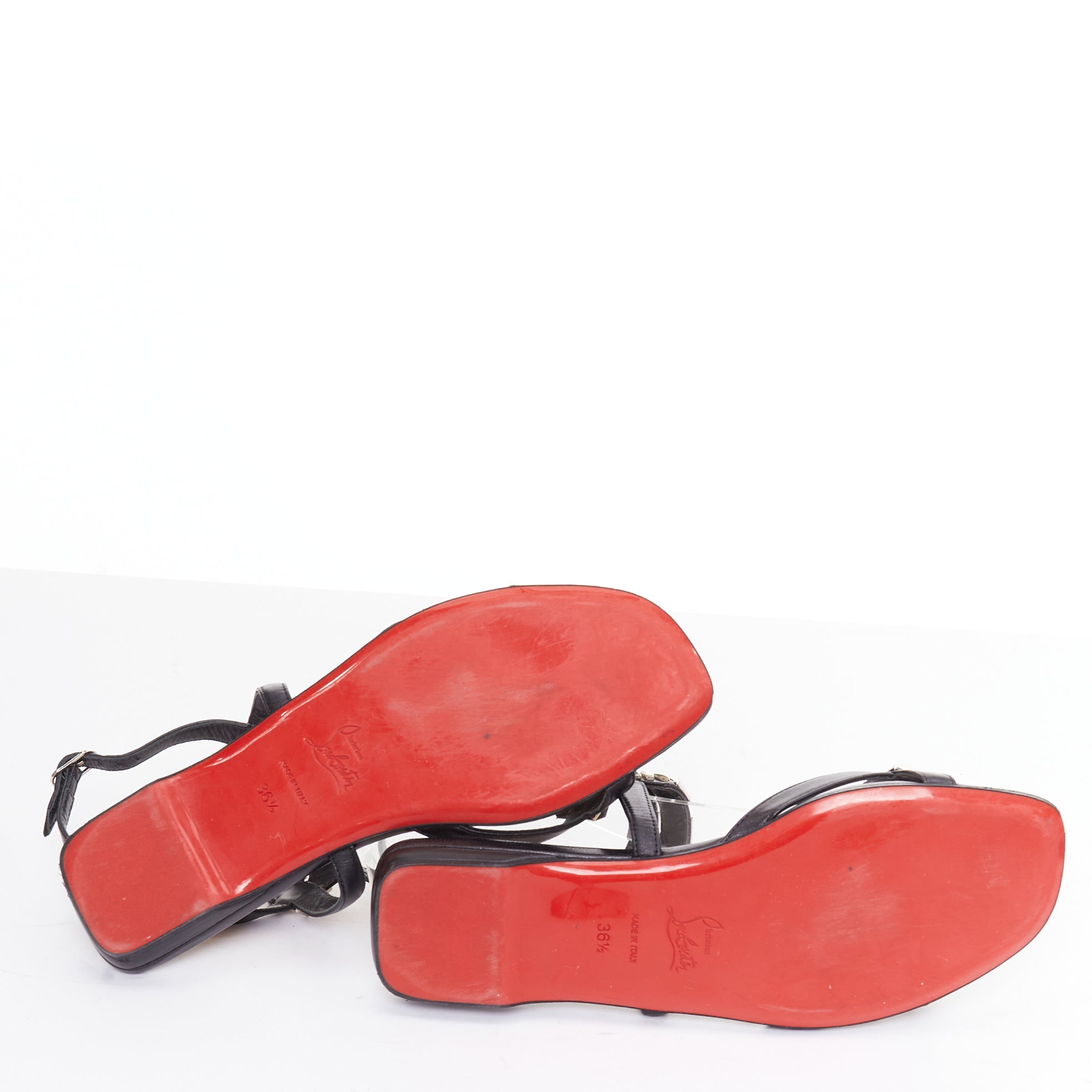 Women's Christian Louboutin Leather Studded Sandals
