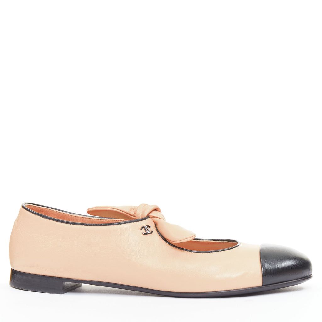 Women's Chanel Lambskin Leather Ribbon Flats