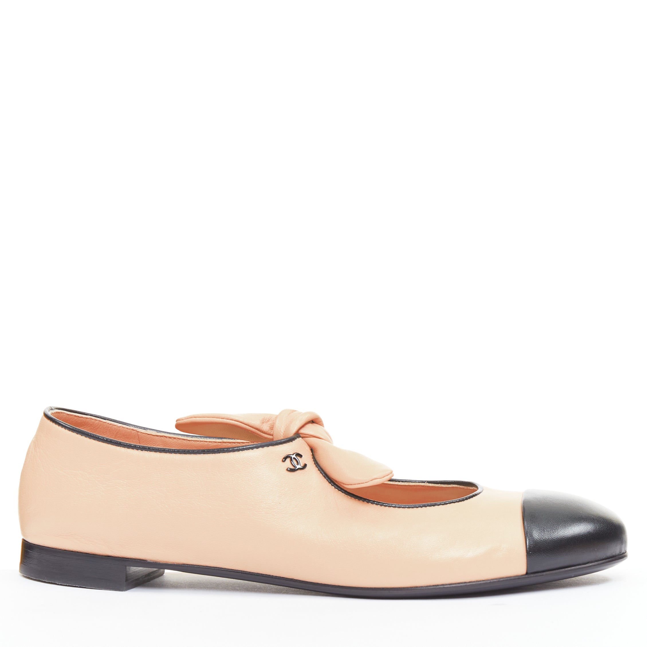 Women's Chanel Lambskin Leather Ribbon Flats