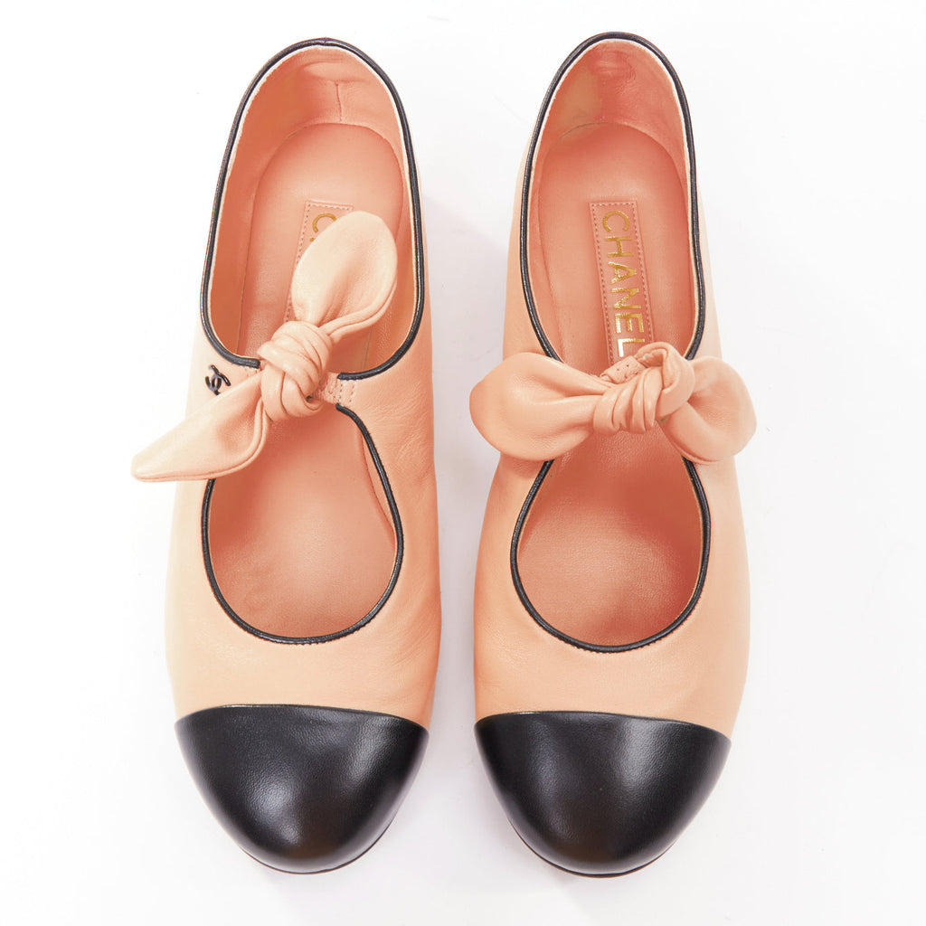 Women's Chanel Lambskin Leather Ribbon Flats