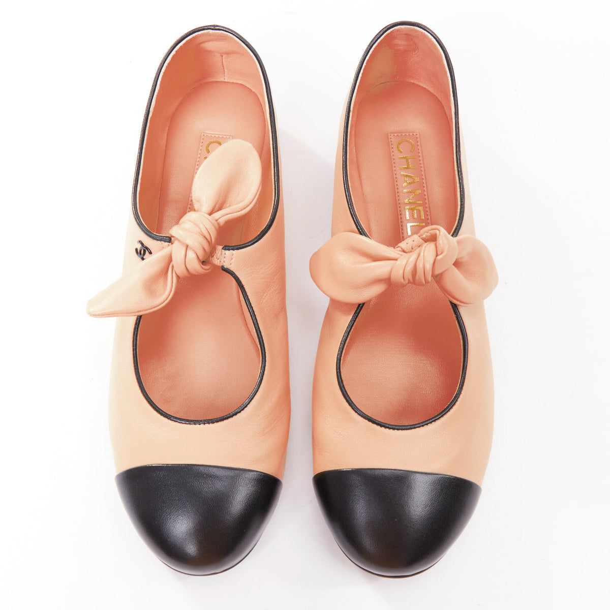 Women's Chanel Lambskin Leather Ribbon Flats