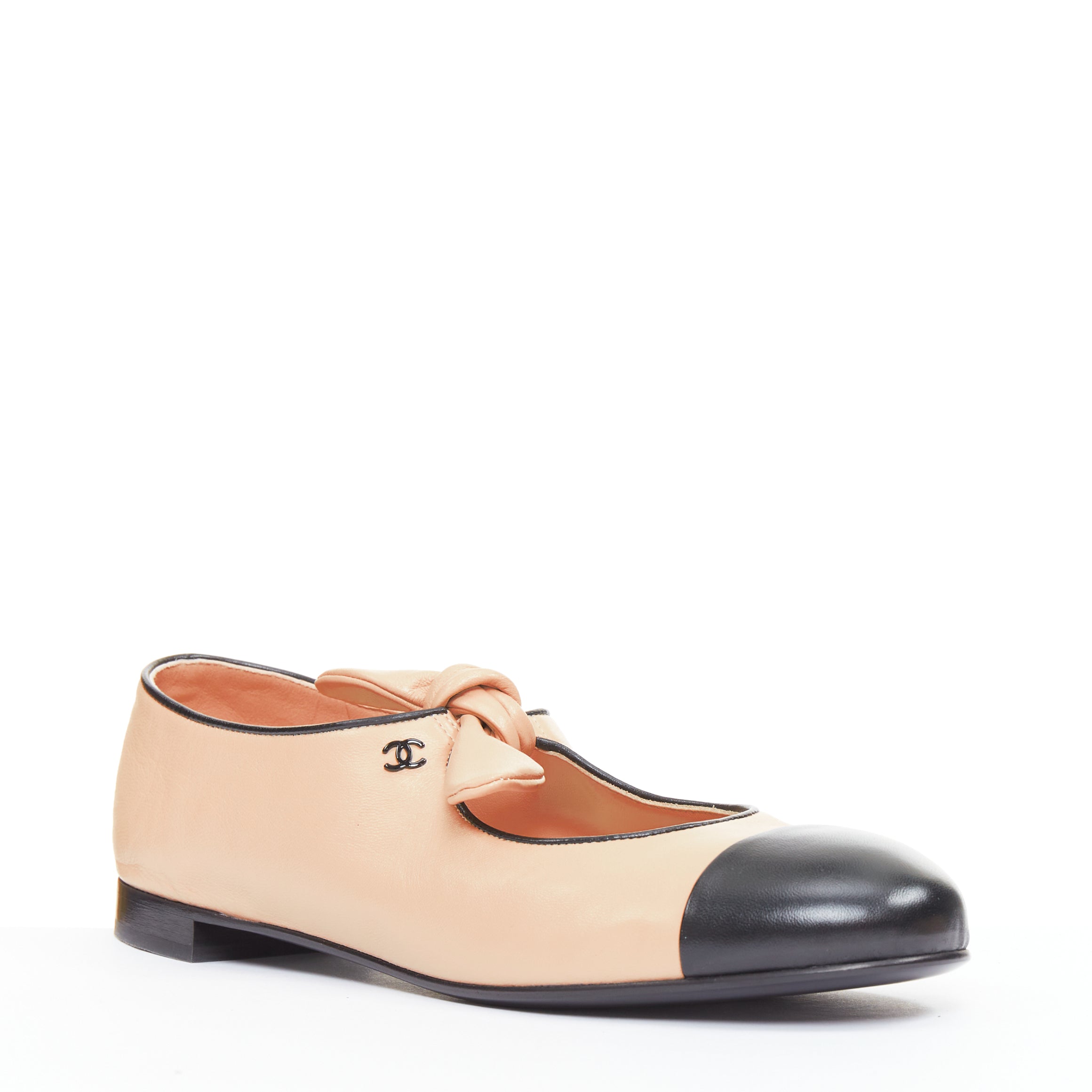 Women's Chanel Lambskin Leather Ribbon Flats