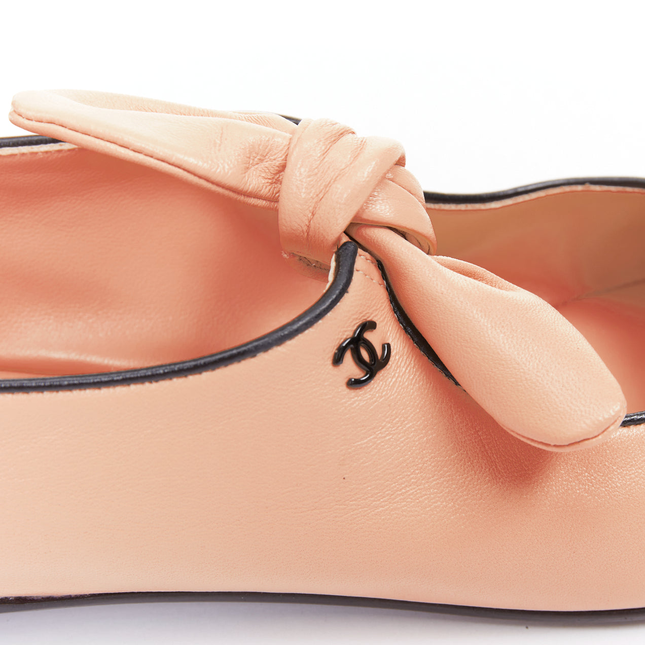 Women's Chanel Lambskin Leather Ribbon Flats