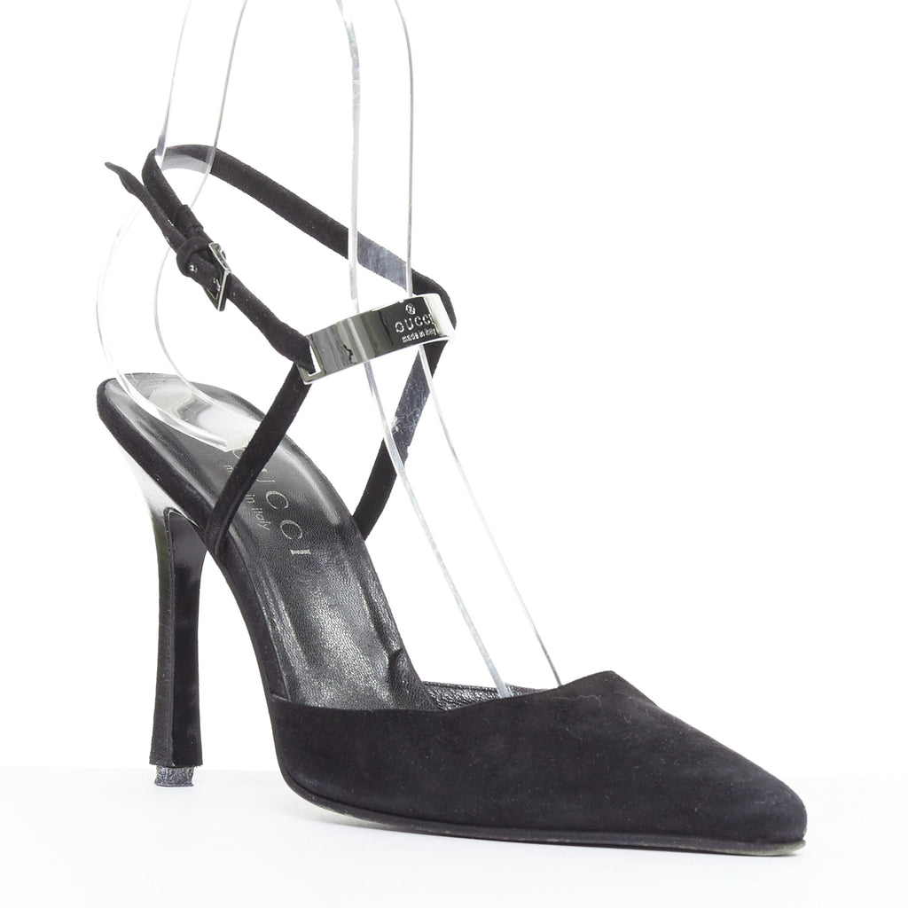 Women's Gucci Tom Ford Suede ID Plate Pumps