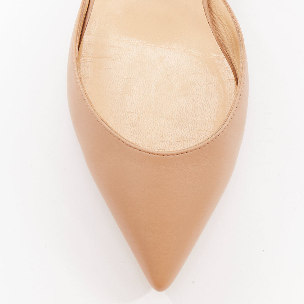 Women's Christian Louboutin Leather Strappy Flats