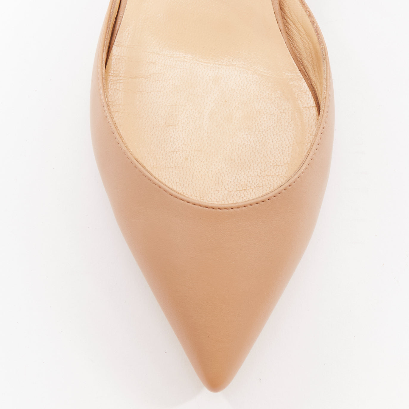 Women's Christian Louboutin Leather Strappy Flats