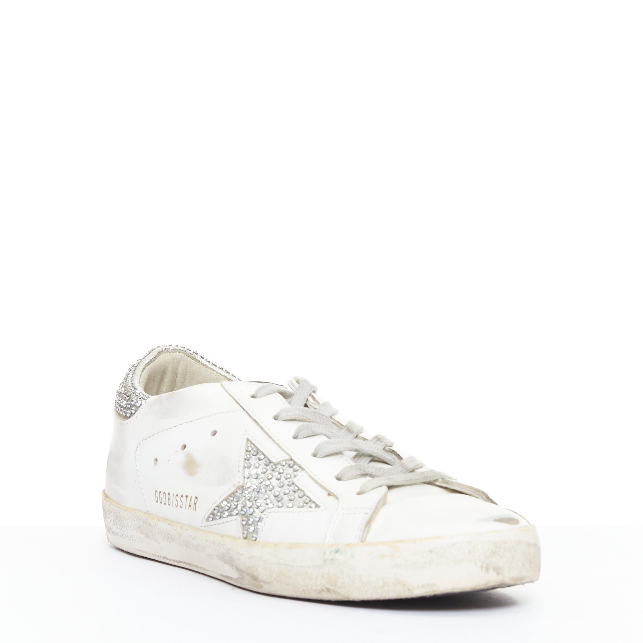 Women's Golden Goose Silver Crystal Sneakers