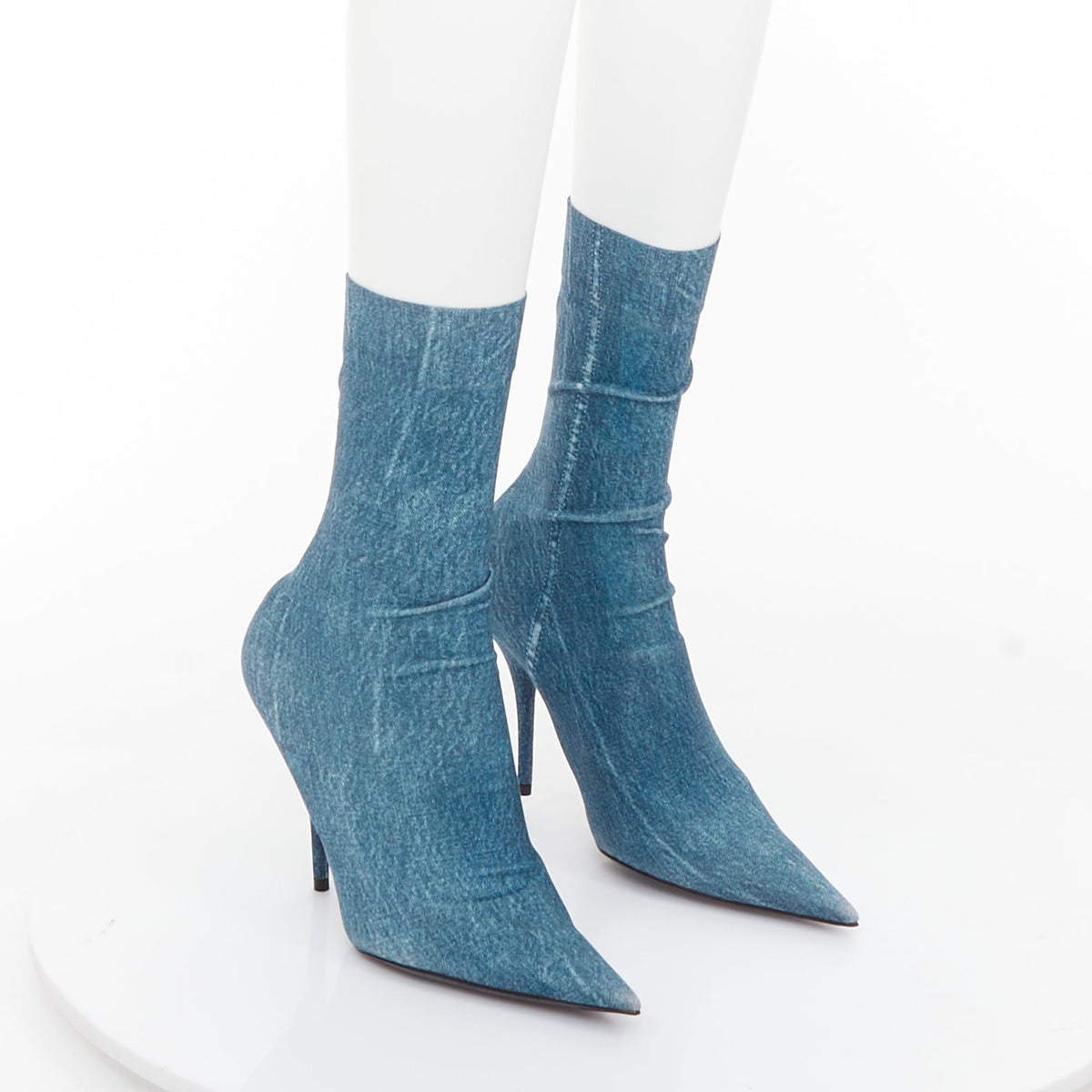 Women's Balenciaga Knife Denim Pointy Boots