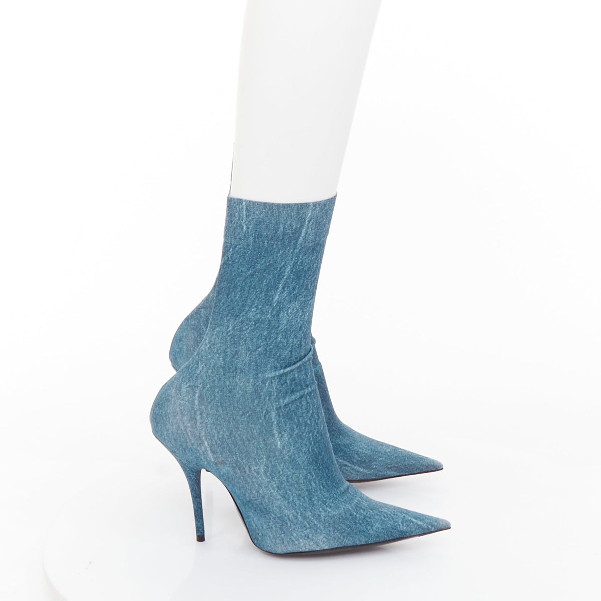 Women's Balenciaga Knife Denim Pointy Boots