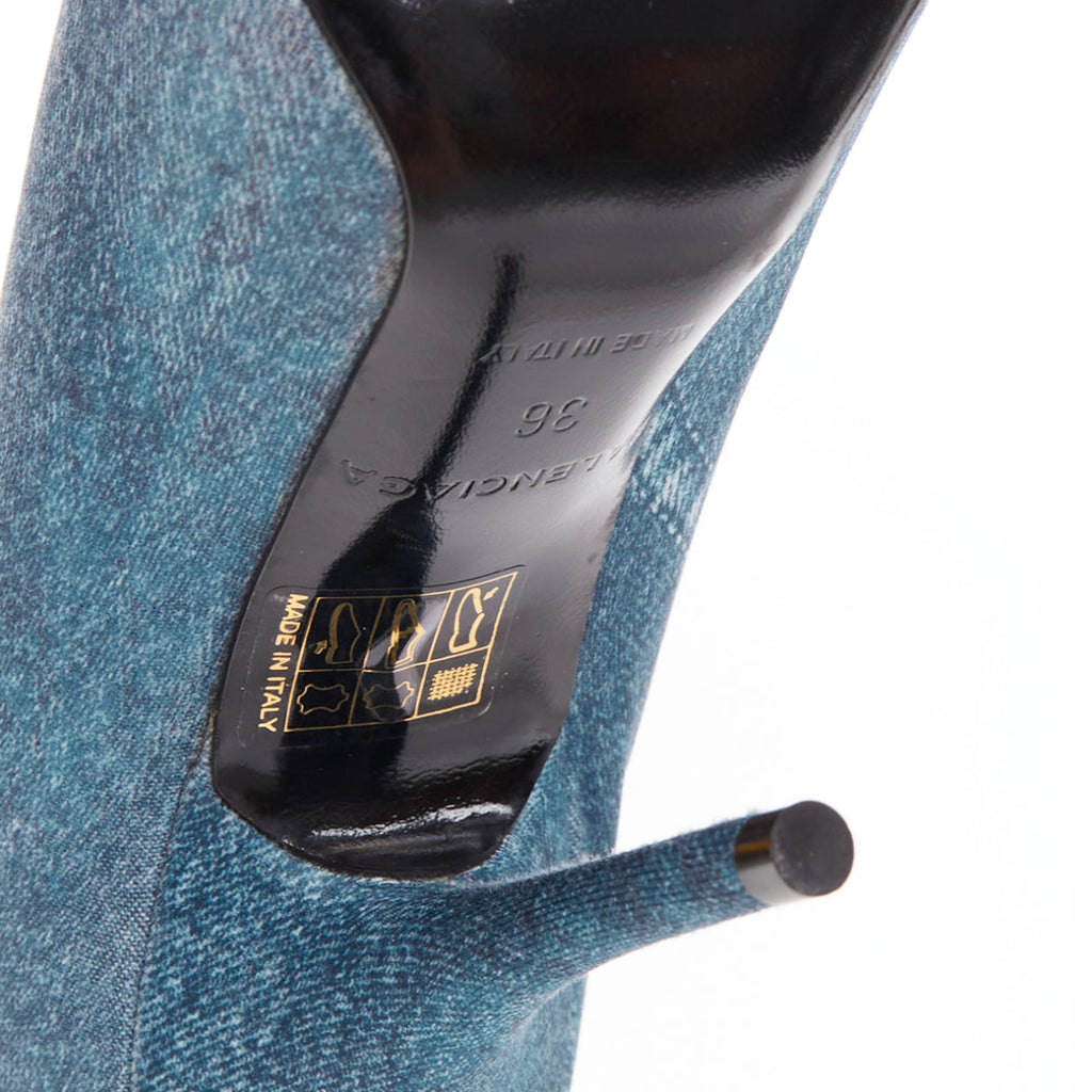 Women's Balenciaga Knife Denim Pointy Boots