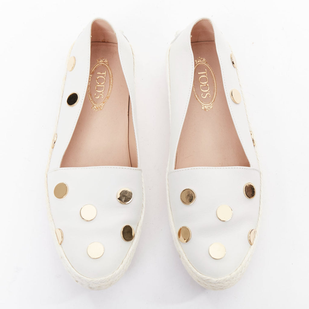 Women's Tod's White Polka Dot Loafers