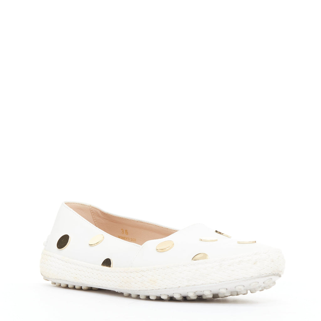 Women's Tod's White Polka Dot Loafers
