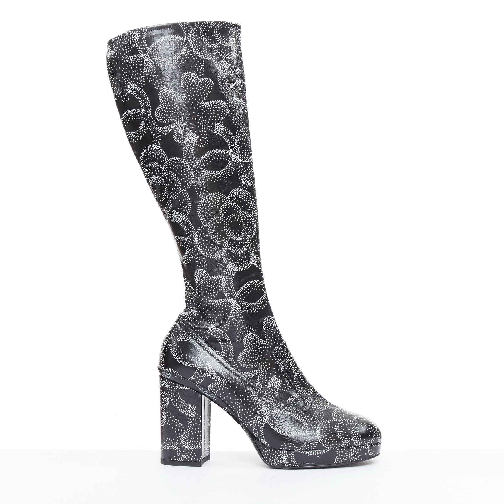 Women's Chanel 2023 Dotted Logo Tall Boots