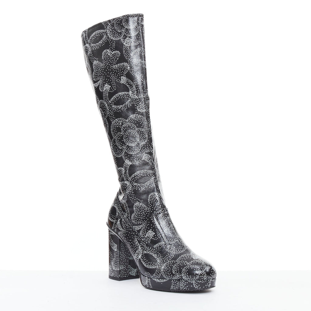 Women's Chanel 2023 Dotted Logo Tall Boots