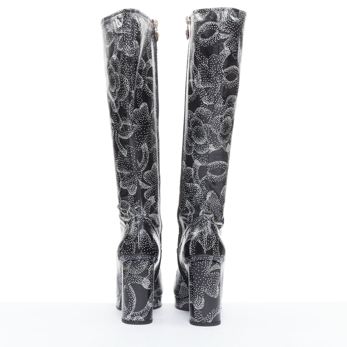 Women's Chanel 2023 Dotted Logo Tall Boots