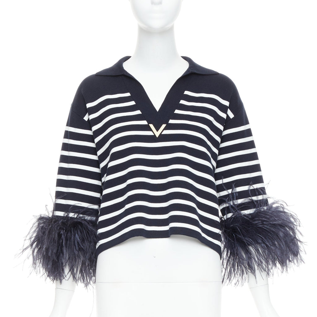 Men's Valentino 2024 VGold Ostrich Feather Polo