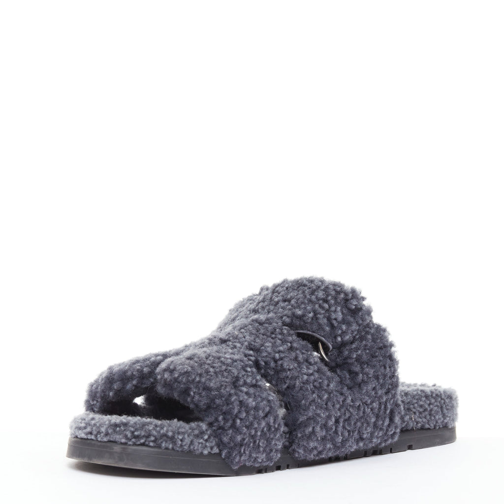 Men's Hermes Chypre Shearling Techno Sandal