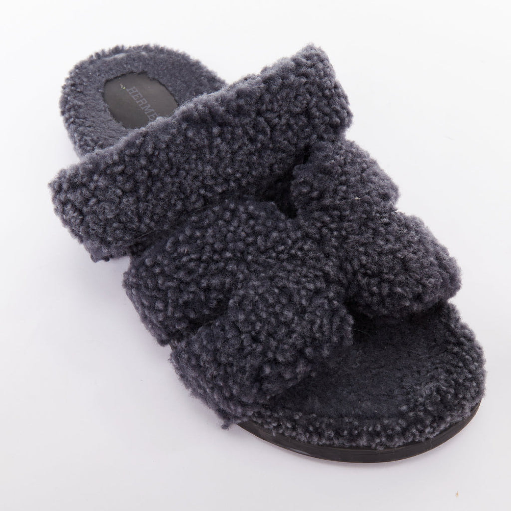 Men's Hermes Chypre Shearling Techno Sandal