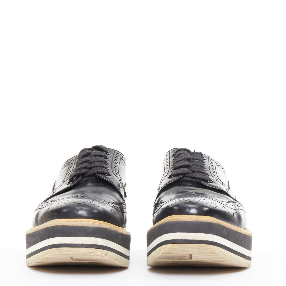 Women's Prada Wingtip Platform Brogue Oxfords