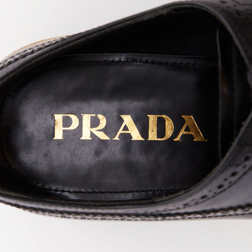 Women's Prada Wingtip Platform Brogue Oxfords