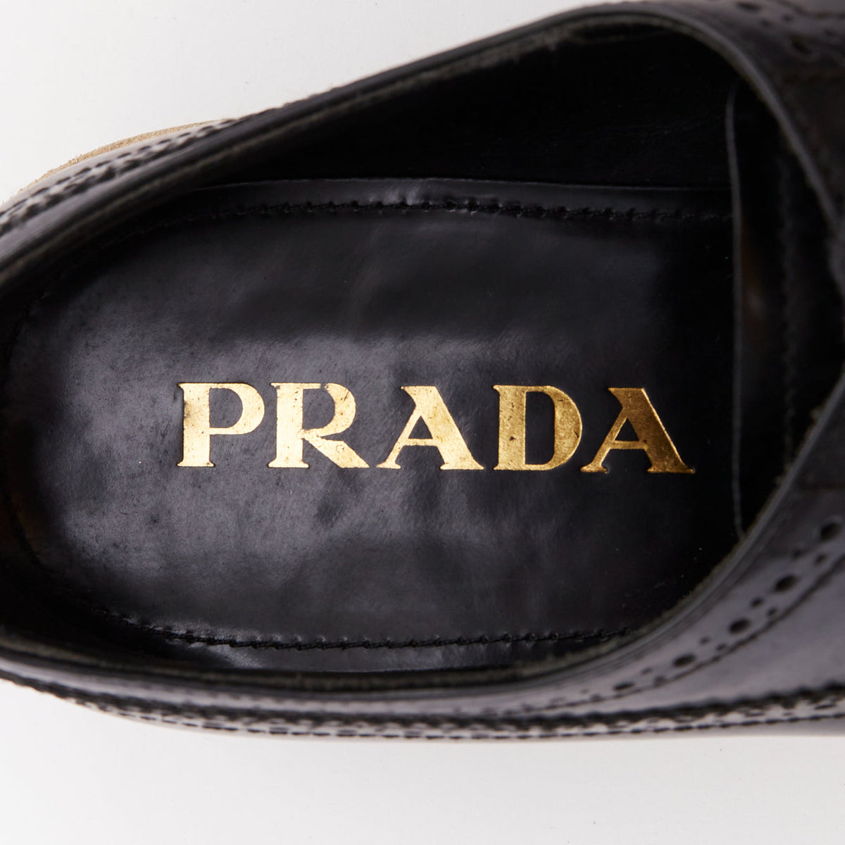Women's Prada Wingtip Platform Brogue Oxfords