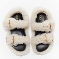 Women's Marni White Shearling Flat Sandals