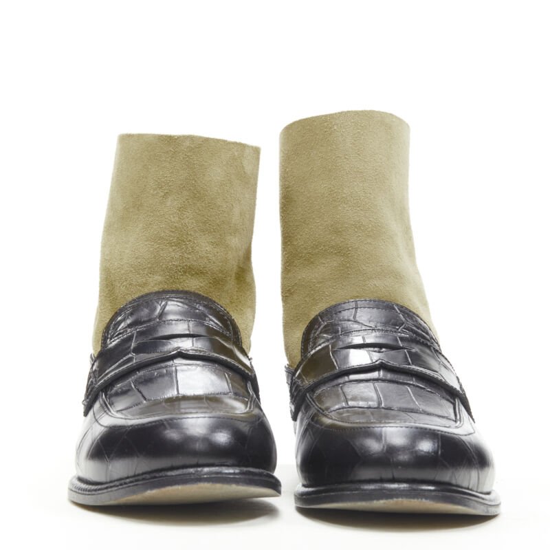 Women's Loewe Leather Suede Sock Loader Boot