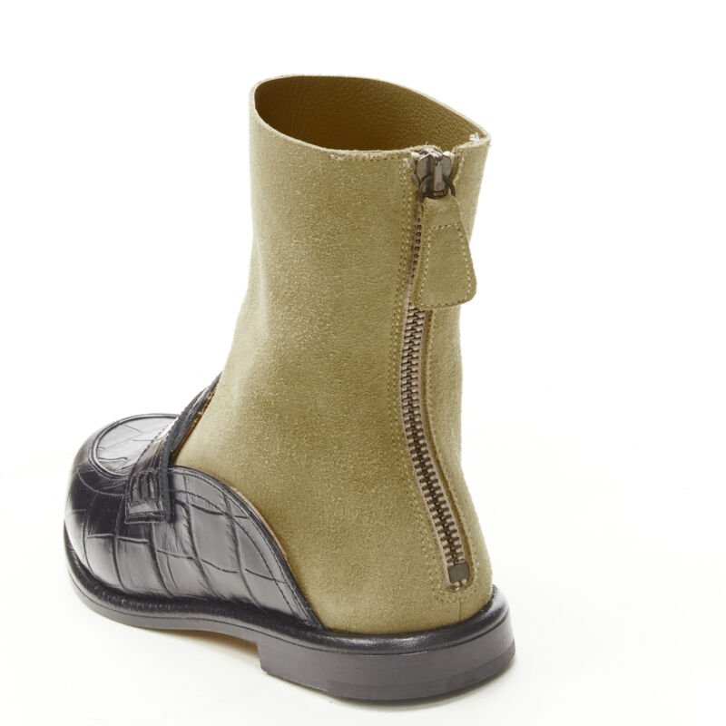 Women's Loewe Leather Suede Sock Loader Boot