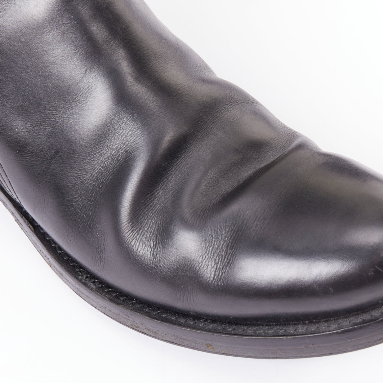 Men's Prada Leather Rear Buckle Ankle Boots