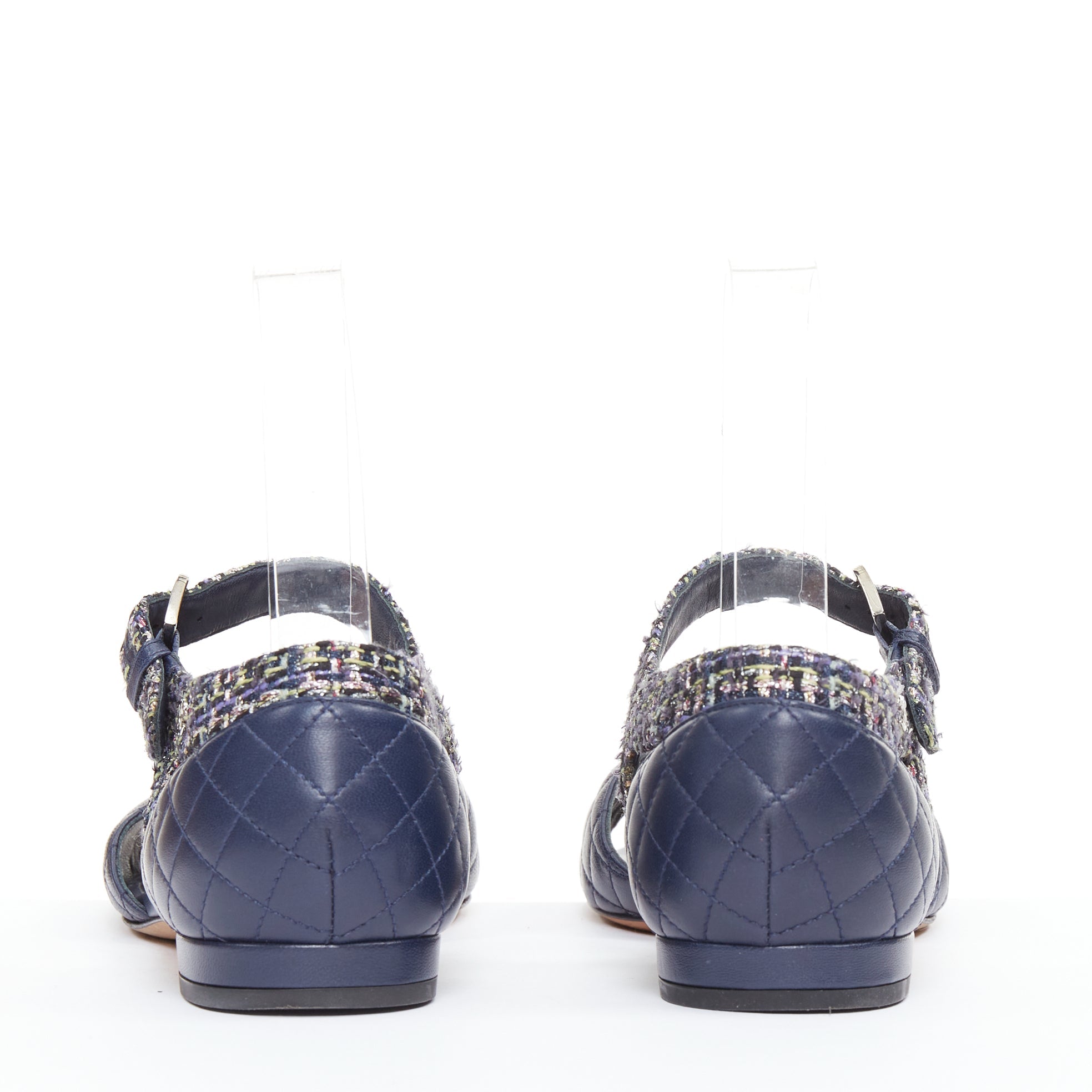 Women's Chanel Quilted Lambskin Tweed Sandals