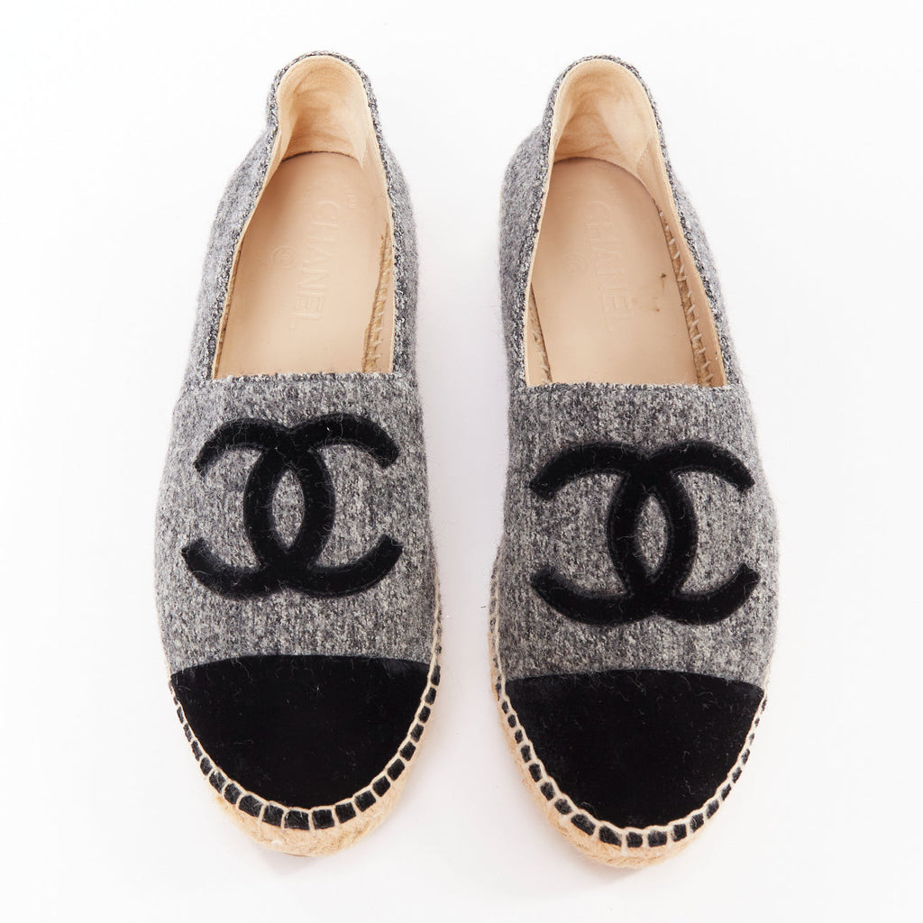 Women's Chanel Wool Felt Velvet Espadrilles