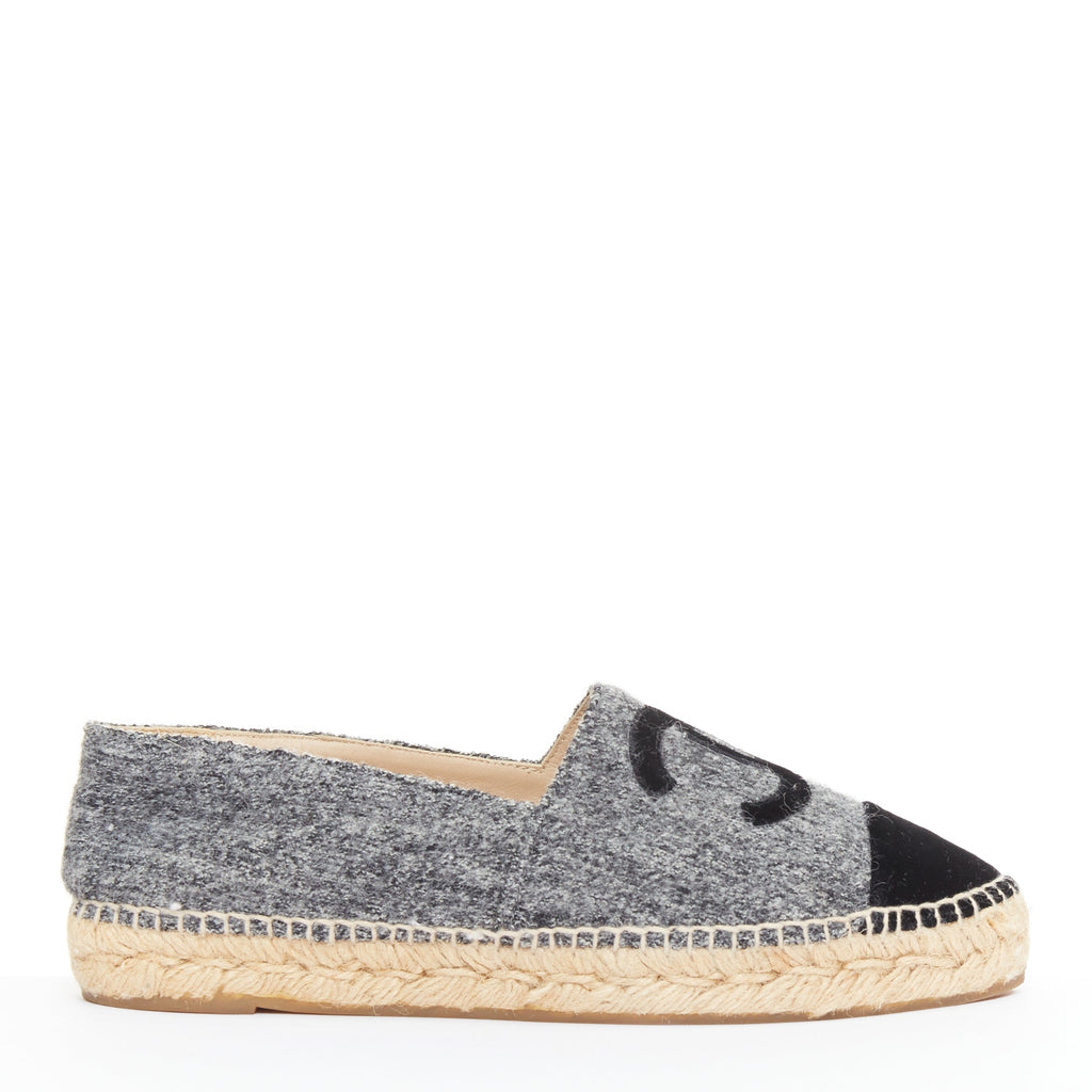 Women's Chanel Wool Felt Velvet Espadrilles