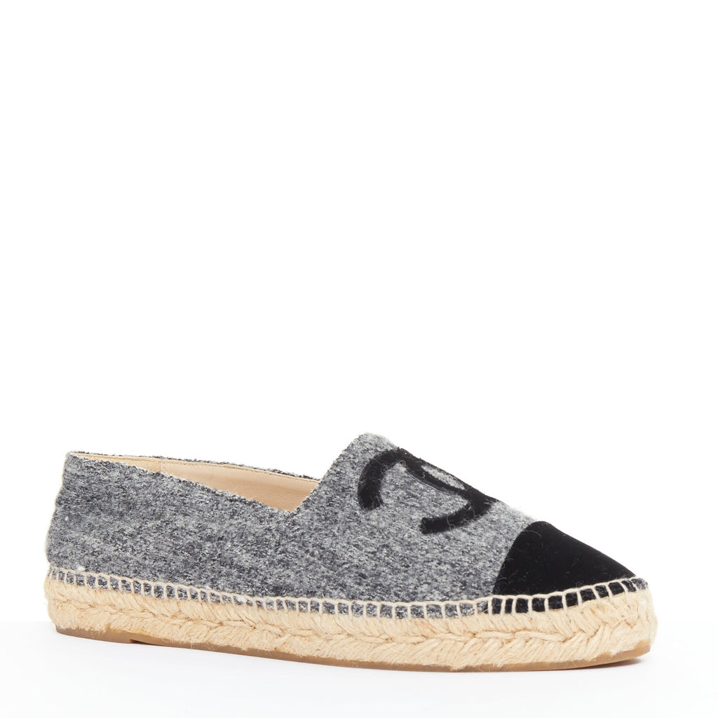Women's Chanel Wool Felt Velvet Espadrilles
