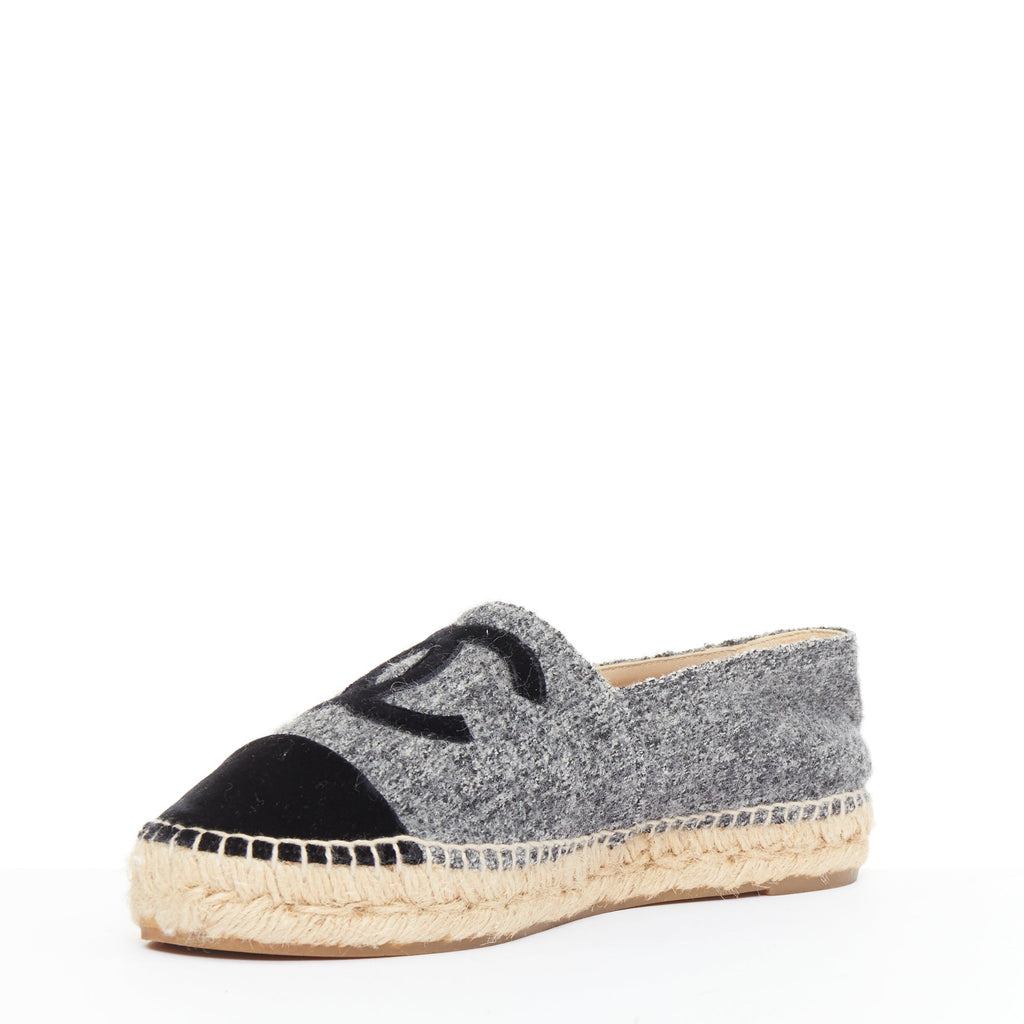 Women's Chanel Wool Felt Velvet Espadrilles