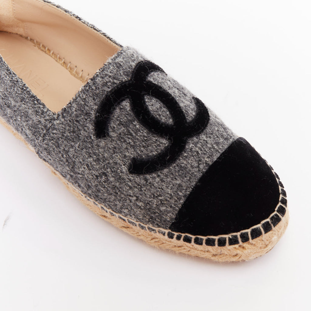 Women's Chanel Wool Felt Velvet Espadrilles