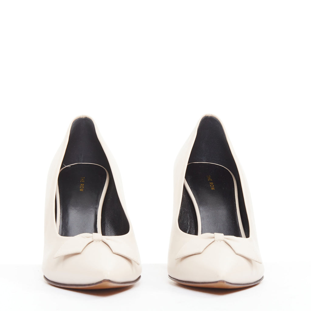 Women's The Row Leather Soft Calf Spool Heel Pumps