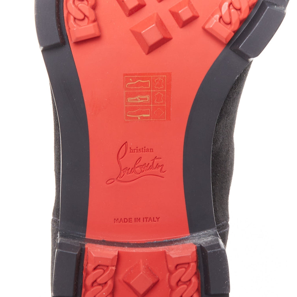 Men's Christian Louboutin Suede Lug Sole Boot