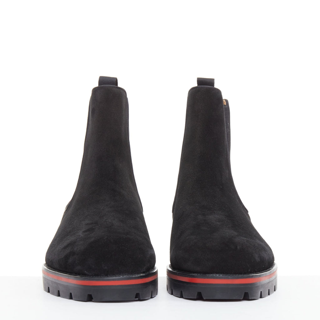 Men's Christian Louboutin Suede Lug Sole Boot