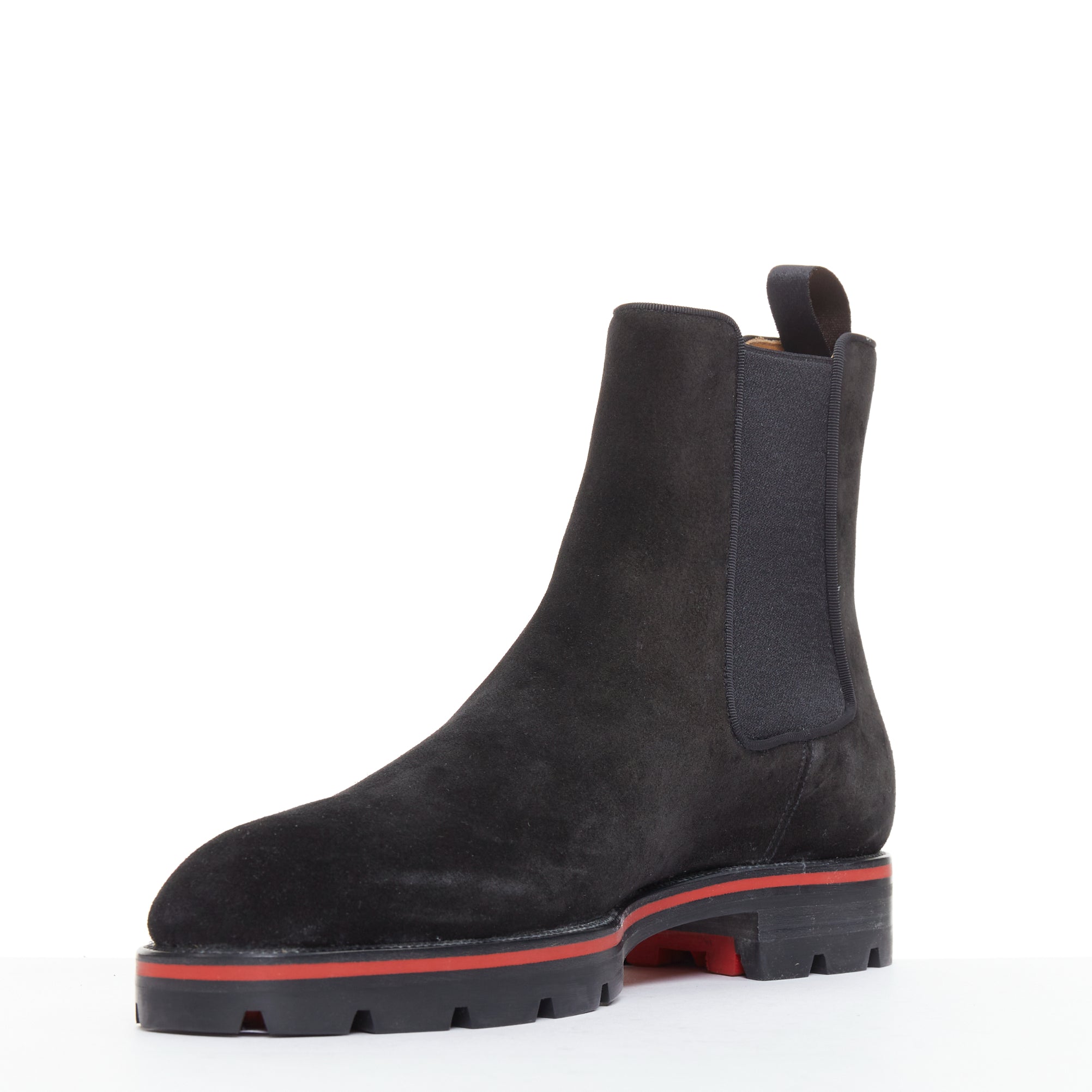 Men's Christian Louboutin Suede Lug Sole Boot