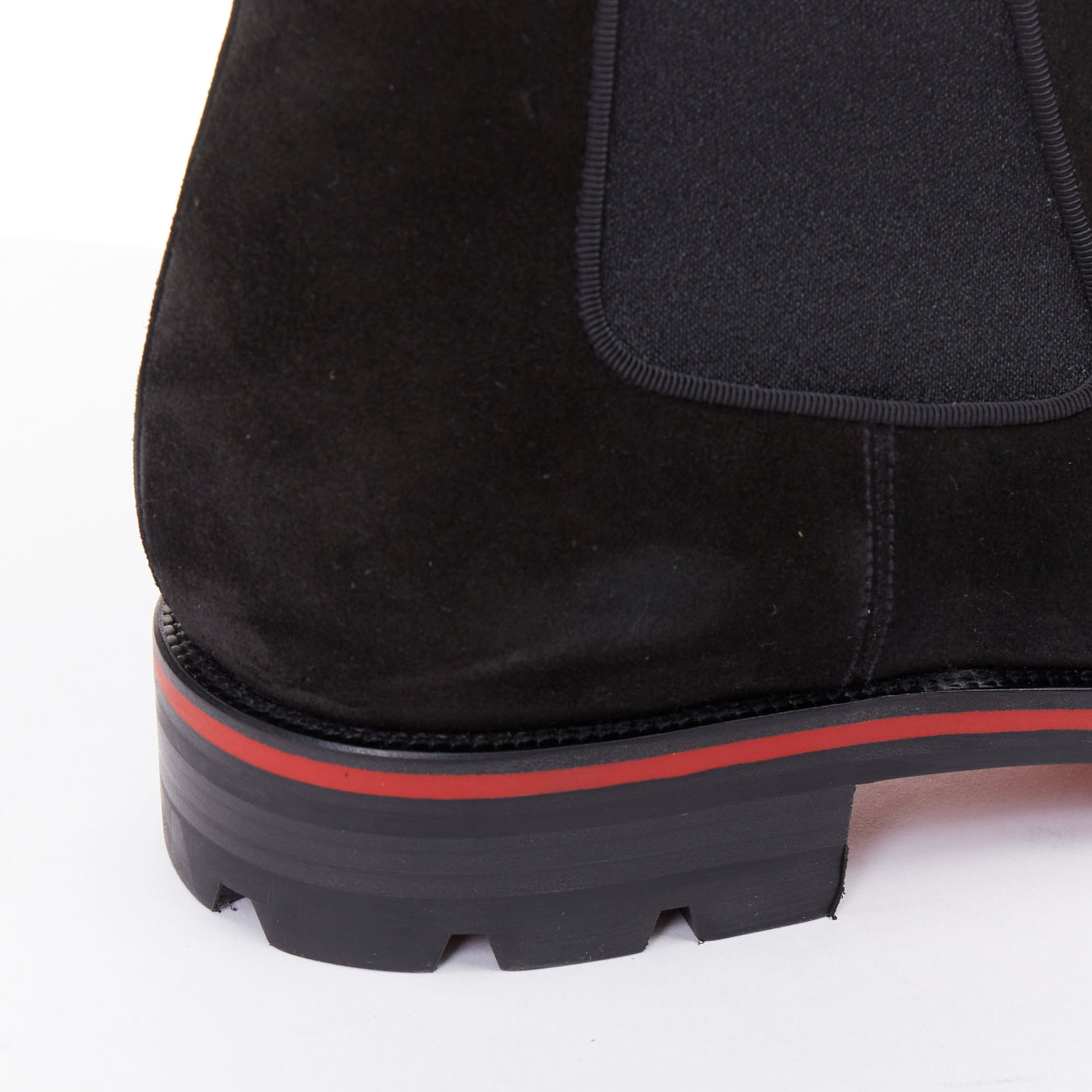 Men's Christian Louboutin Suede Lug Sole Boot