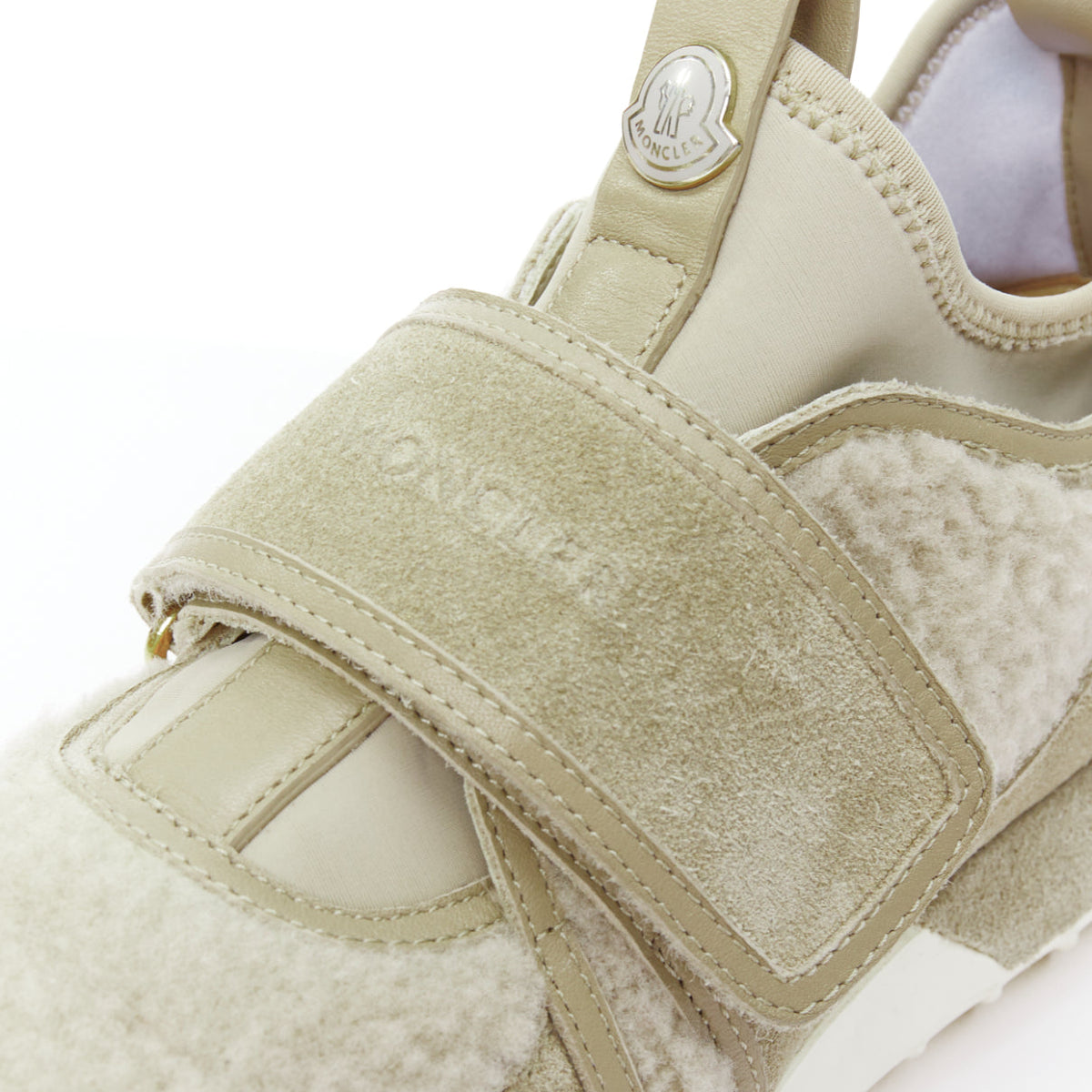 Women's Moncler Suede Shearling Logo Sneakers