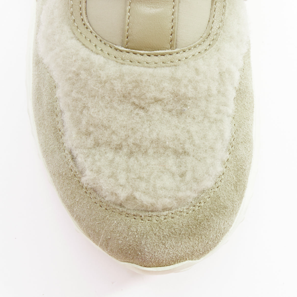 Women's Moncler Suede Shearling Logo Sneakers