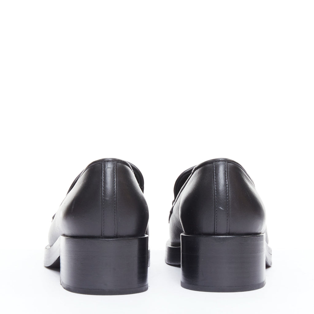 Women's Chanel Leather Gold Logo Loafers