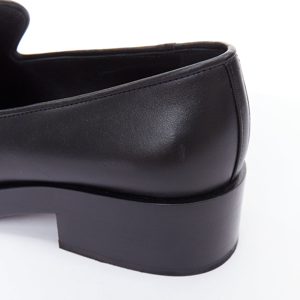 Women's Chanel Leather Gold Logo Loafers