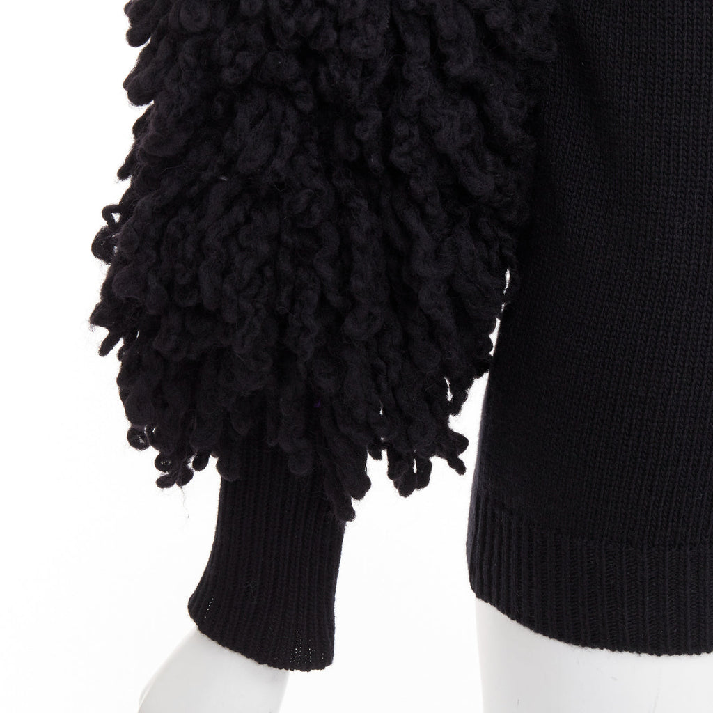 Men's Valentino 2024 Boucle Yarn Sleeves Turtleneck