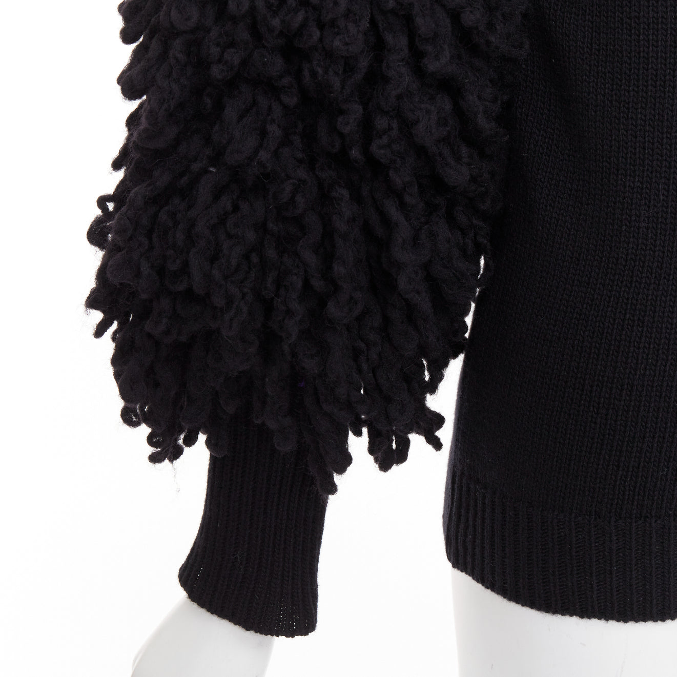 Men's Valentino 2024 Boucle Yarn Sleeves Turtleneck