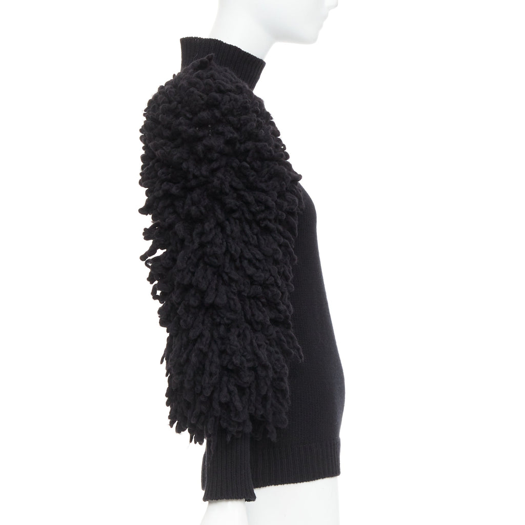 Men's Valentino 2024 Boucle Yarn Sleeves Turtleneck