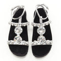 Women's Miu Miu Velvet Crystal Flat Sandals