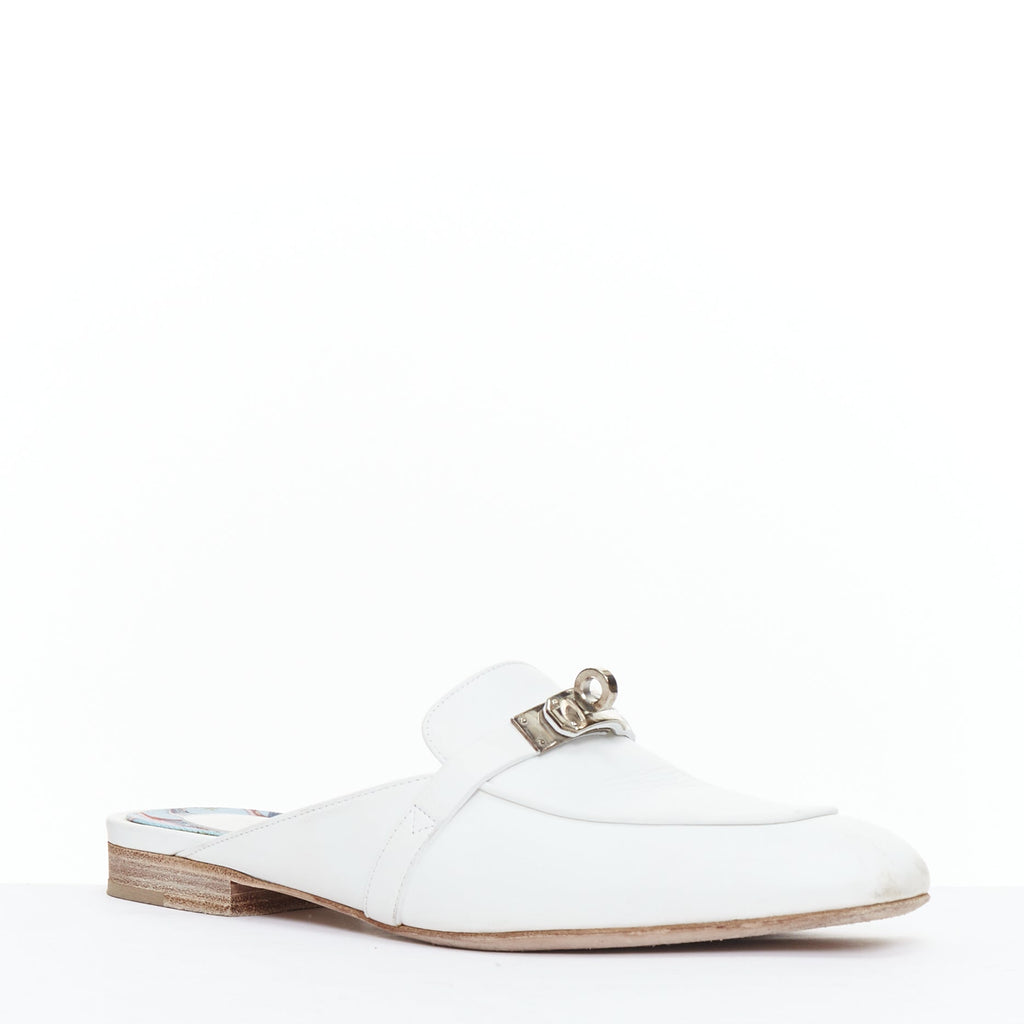 Women's Hermes Leather Kelly Turnlock Mules
