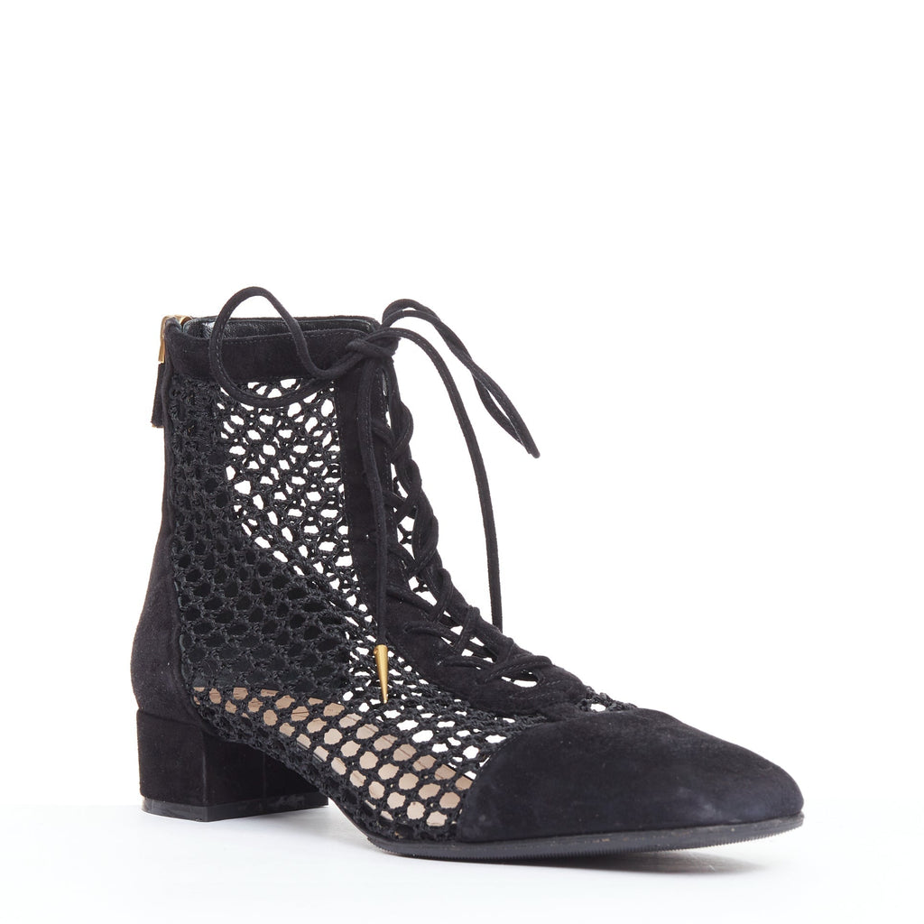 Women's Christian Dior Suede Lace Up Boots